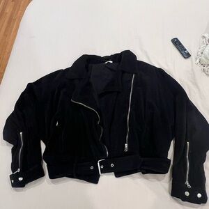 Free People Black Bomber Jacket